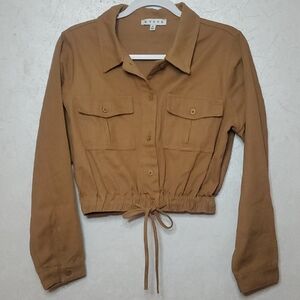 HYFVE Tan Utility Jacket with Drawstring Waist Size:M